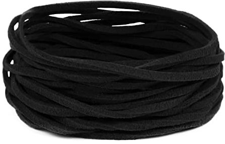 LEREATI Faux Leather Cord for Jewellery Making, 3mm Suede Cord Flat Leather String, 5m Beading Thread for Necklace, Bracelet, Pendants, Dream Catcher, DIY Crafts (Black)
