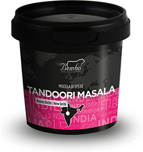 Tandoori Masala Bembo 380 g - La Miscela di Tandoori Masala viene utilizzata principalmente per Marinare la Carne i Pollo e Agnello da Cuocere al Forno (Tandoor)
