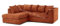 New Luxor Jumbo Cord 3-4 Seater Orange L Shaped Corner Sofa (Orange, Left Hand Facing Corner)