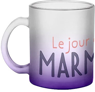 Mug en Verre Violet - Le Jour de la Marmotte Sieste Humour