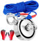 Neodym Magnet Magnetangel Set - 94mm - 600KG Zugkraft Mit 2 M10 Ösen - Bergemagnet Magnetfischen Komplettset mit 20m Seil Wasserfeste Handschuhe zum Magnet Fischen