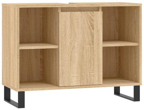 vidaXL Badschrank Sonoma-Eiche 80x33x60 cm Holzwerkstoff