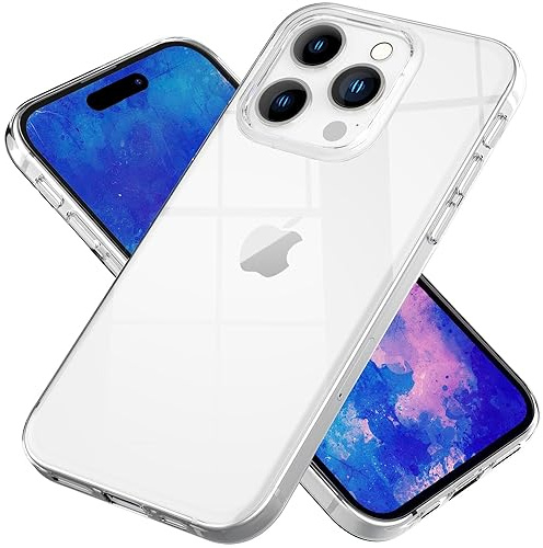 NALIA Transparente Silikonhülle für iPhone 15 Pro Max - Hülle | Micro-Dot Rückseite ohne Wasserflecken, Stoßabsorbierende Ecken, Griffiges TPU-Material, Präzise Tasten, GLAZE