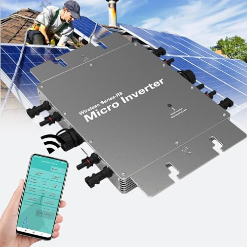 Onduleur De Raccordement Au Réseau Solaire, 1200W 1400W 1600W 2000W 2400W 2800W Micro-onduleur de raccordement au réseau solaire étanche Entrée 22-60V Sortie 85V-265V Micro-onduleur solaire,1600W