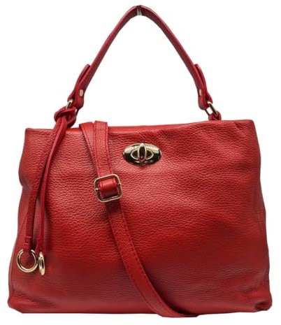 zarolo Damen Leder Tasche, Leder Tasche mit Schulterriemen, Schultertasche mittelgroß. Umhängetasche groß, Damen Ledertasche, Leder Shopper klein, italienische Handarbeit