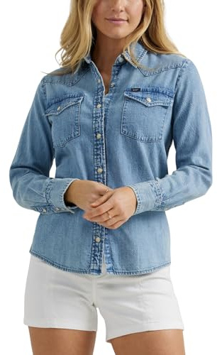 Lee Damen Legendary Slim Fit Western Snap Shirt Hemd (1er Pack)