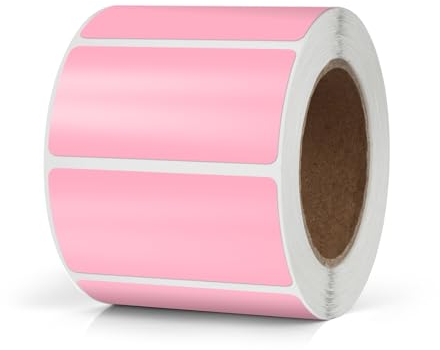 Meitaat Rosa Rechteckig Aufkleber 50 x 25 mm Farbkodierung Selbstklebend Etiketten Umzug Rolle Ablösbar 500 Stück