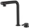 XJTNLB Grifo Cocina Abatible y Extraible Grifo Cocina Plegable Bajo Ventana Modo Dual Grifos de Cocina Fregadero Monomando Oculto de Elevación-Negro