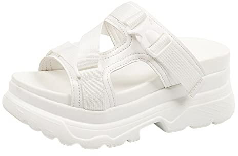 TYUIOP Sandali Donna Trekking Sandali Donna Estive Con Zeppa Bassa Ciabatte Piscina Numero 36 Ciabatte Fibbia Ciabatte Mare Donna Con Zeppa Scarpe Con Zeppa Donna 42 Pianta Larga
