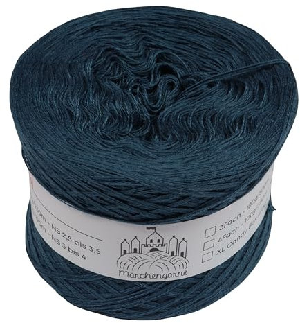 Bobbel einfarbig 100g - 380m 4 fädig Bobbel Wolle Farbverlaufsgarn handstrickgarn stricken häkeln (Petrol)