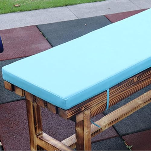 Generisch Dickes Bankkissen 2/3-Sitzer, Wasserpfoor Bankkissen, FüR Drinnen Und DraußEn, Langes Bank Stuhl Sitzkissen FüR Zuhause/Garten/Schaukel, 120 X 50cm Lake Blue