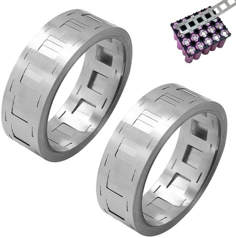 2 Stück Nickel Streifen, 10M Nickelband 0,15 x 27mm Nickel Streifen Band für 18650-Batterien Schweißen für Punktschweißgerät NI-Platte für 2 Parallele 18650-Batterien DIY 18650 Akkupack