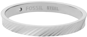 Fossil Damen-Edelstahlband Ringe, 6, Wolkensilber