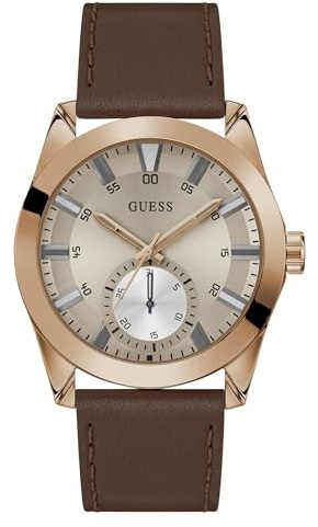 GUESS Herren Uhr Armbanduhr Greyson Leder