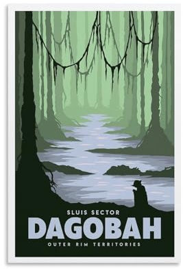 Dagobah Vintage-Reiseposter, Star The Wars, Filmposter für Wanddekoration, Leinwand, Wandkunst für Wohnzimmer, Dekoration, 30 x 45 cm