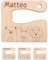 wunderwunsch® - Personalisiertes Montessori Kinder Messer mit Gravur - Sicheres Holz Baby Besteck mit abgerundeten Kanten - Geburtstag Baby Geschenk (Tiere Schriften)
