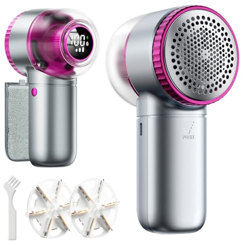 Fabric Shaver with Lint Brush, Large Lint Shaver with Digital Display