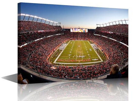 Wandkunst für Wohnzimmer, Empower Field at Mile High, Leinwand-Kunst, Fußball-/Fußballstadion, zeitgenössische Wandkunst, Poster und Drucke, modernes Kunstwerk, fertig zum Aufhängen, für