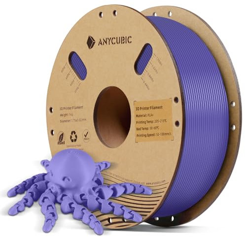 ANYCUBIC PLA Plus Filament 1.75mm Lila, PLA+ 3D Drucker Filament, Intelligente Identifikation, Filament-3D-Druckmaterialien 1kg