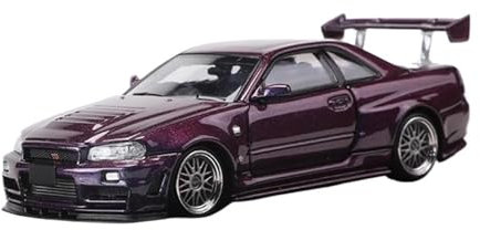 YRXIAO Modellbausatz Auto 1:64 Für Nissan Skyline GT-R R34 Legierung Modell Auto Limited Edition 699 Hobby Ornament Auto Modell Desktop Display Für Wohndekorationen