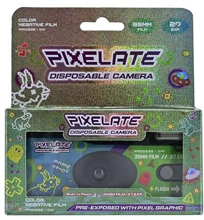 Reto Color Pixelate 400 Appareil Photo jetable 35 mm 27EXP, Film négatif Couleur, sans Mise au Point, Facile à Utiliser, Flash intégré (Film et Batterie Inclus) (Pixelate)
