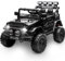 Kids Ride On Car, 12V Battery-Powered Toy Car with Remote Control,1-2 Seater Kids Electric Ride on Truck Music Horn LED Lights 4 Spring Suspension Wheels Vehicle Toy for Children (Black)