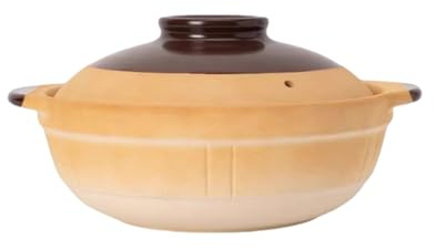 XICHENGSHIDAI Ceramic Casserole Stew Pot with Lid, Chinese Clay Pot Rice, Stockpot Cookware Heat-resistant Dish with Handle (Yellow, 2100ml)