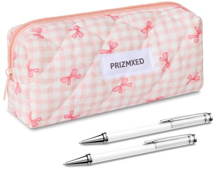 Prizmxed Schleife Federmäppchen klein, Federtasche Mädchen süßes Design, etui Schule geeignet für Schreibwaren, Kosmetikaufbewahrung, geeignet für Mädchen und Erwachsene Frauen (Rosa)