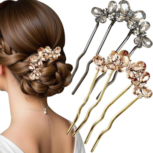 Vierzahngabel Kristall Schmetterling Haarkamm Zum Stecken Champagner Schwarz Schmetterlinge Haarkämme Rhinestone Butterfly Steckkamm Haare Butterflies Side Comb Haarkämme Zum Stecken Hair Accessories