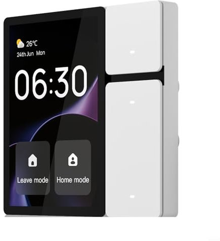 Emiif Panel de control inteligente MOES GFF con pantalla táctil de 3 zonas con control remoto infrarrojo integrado para el hogar