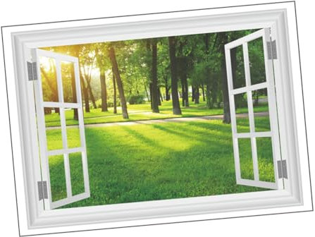 KONTONTY Wandtattoo Fensterblick Aufkleber für Wohnzimmer Schlafzimmer und Elegante Dekoration für Esszimmer Büro und Kinderzimmer Zyp