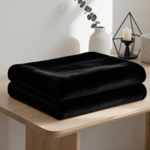 YXRS Fleecedecke 80 x 170 cm Weich/Warm/Leicht Wohndecke Kuscheldecke Geeignet für Alle Jahreszeiten für Sofa Schlafzimmer, Schwarz
