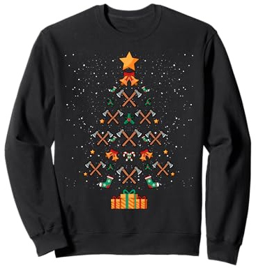 Cute Axes Axe Throwing Christmas Tree Xmas Sweatshirt