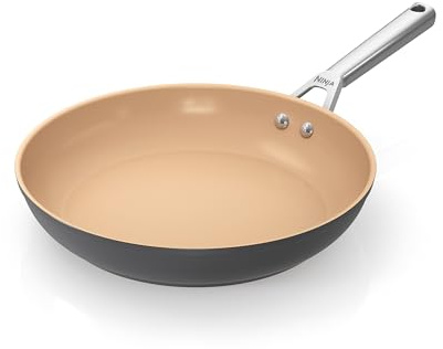 Ninja Extended Life 28cm Ceramic Frying Pan, Terracotta & Grey, CW90028EUI | Non-Stick (No PFAS, PFOA, Lead or Cadmium), Induction Compatible, Oven Safe Up to 285°C