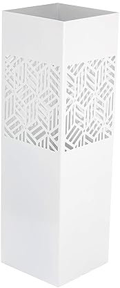 DonRegaloWeb – Regenschirmständer, quadratisch, Metall weiß 15.5x15.5x49 cm