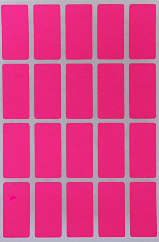 Etiketten Neon Pink 40 mm x 19 mm Sticker - 4 cm x 1,9 cm viereckige Aufkleber 300 Stück von Royal Green