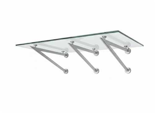 Glaszentrum Hagen - Glasvordach Vordach Pavillion Türvordach Markise Haustürvordach VSG-Glas inkl. Edelstahlhalter (Typ - V, 230x90cm (3th))