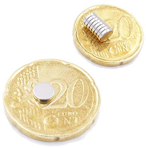Brudazon | 15 Mini Scheiben-Magnete 5x1mm | N52 stärkste Stufe - Neodym-Magnete ultrastark | Power-Magnet für Modellbau, Foto, Whiteboard, Pinnwand, Kühlschrank, Basteln | Magnetscheibe extra stark