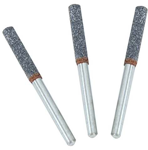 AUNMAS Grinding Stone Set, 3Pcs 4mm 5/32in Diamond Chainsaw Sharpener Burr Stone File Sharpening Tool for Rotating