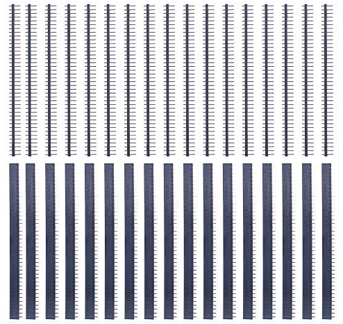 ANGEEK 40 piezas 2.54mm 40 pin macho y hembra PCB encabezado breadboard para Arduino Raspberry Pi Shield