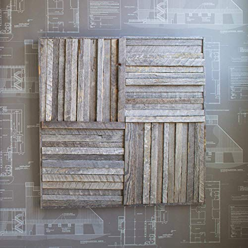 Stikwood Quadratisches Windrad Holz Wandkunst (Breite) x 60 cm (Länge) | Handgefertigt, Braun, 3 Stück