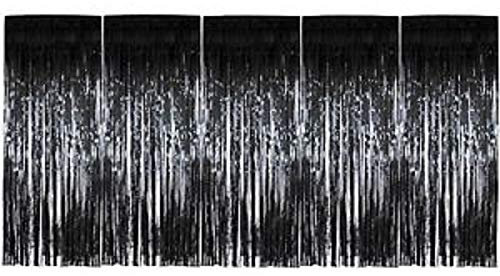 Mr. Gadget solutions® Lot de 50 rideaux à franges métalliques scintillants pour décoration de fête Noir