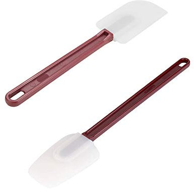 High Heat Resistant Silicone Scraper Spoon Commercial Spatula for Cooking, Rubber Spatula Set of 2, (16.5'')