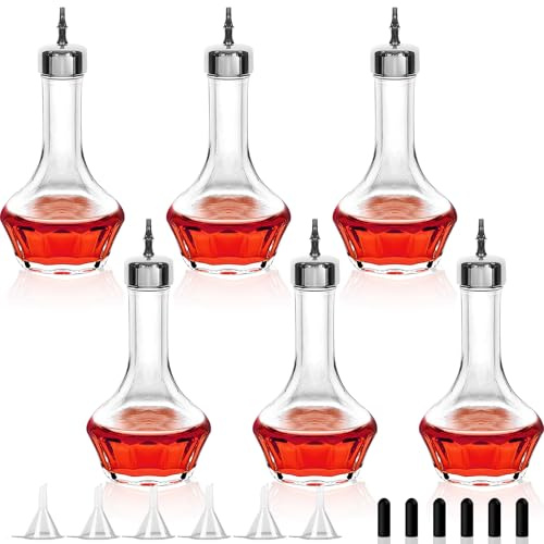 Bitters Bottle Set di 6-50ml/1.7 oz bottiglia di vetro Dash con Dasher Top, strumento professionale da bar per fare cocktail