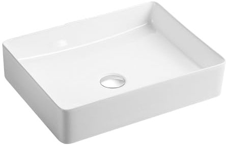 Lavabo sobre encimera redondo blanco brillo | 470x360x110 mm | 7 años de garantía