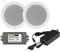 ChiliTec Lautsprecher Set mit Bluetooth Empfänger 2 Einbaulautsprecher mit Verstärker 120W für Decke & Wand Komplettset mit Netzteil - Streaming von Musik in Küche, Wohnzimmer, Büro