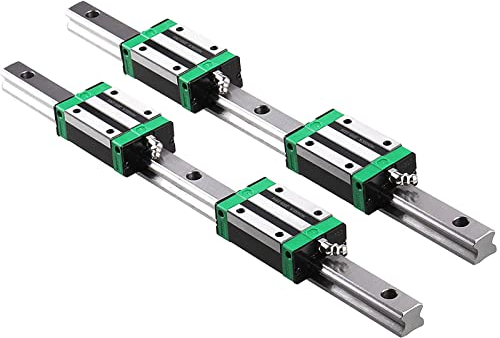 ONLISUM HGR20 400mm 2 Stück Linearschiene mit 4 Stück HGH20CA Lagerkissen Blöcke 20mm für DIY 3D Drucker und CNC-Maschine Fräsmaschinen