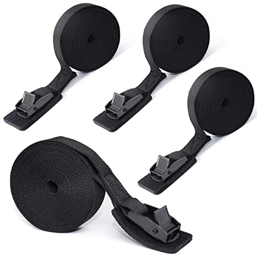 Spanngurte mit klemmschloss und Polsterung Spanngurt Set - 4 Stück Zurrgurte Zurrgurt Befestigungsriemen Verstellbare Schwarz für Fahrrad Motorrad 2.5cm x 3.5m