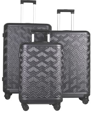JLY Luggage Signature Suitcase, Hardshell Durable ABS+PC, Travel Case for Any Kinds of Trips, Zipper Closing with TSA Lock, with 4 Ultra-Quiet Spinner Wheels. (Dark Grey, 3 Pcs Set)