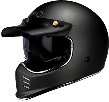 Full face Motorrad Helm Vintage Integralhelm Motorrad Scooter Retro Classic Crash Racing Touring ECE-geprüfter Helm,Atmungsaktiv und Warm für Erwachsene Männer Women D,M